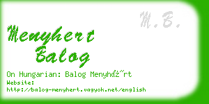 menyhert balog business card